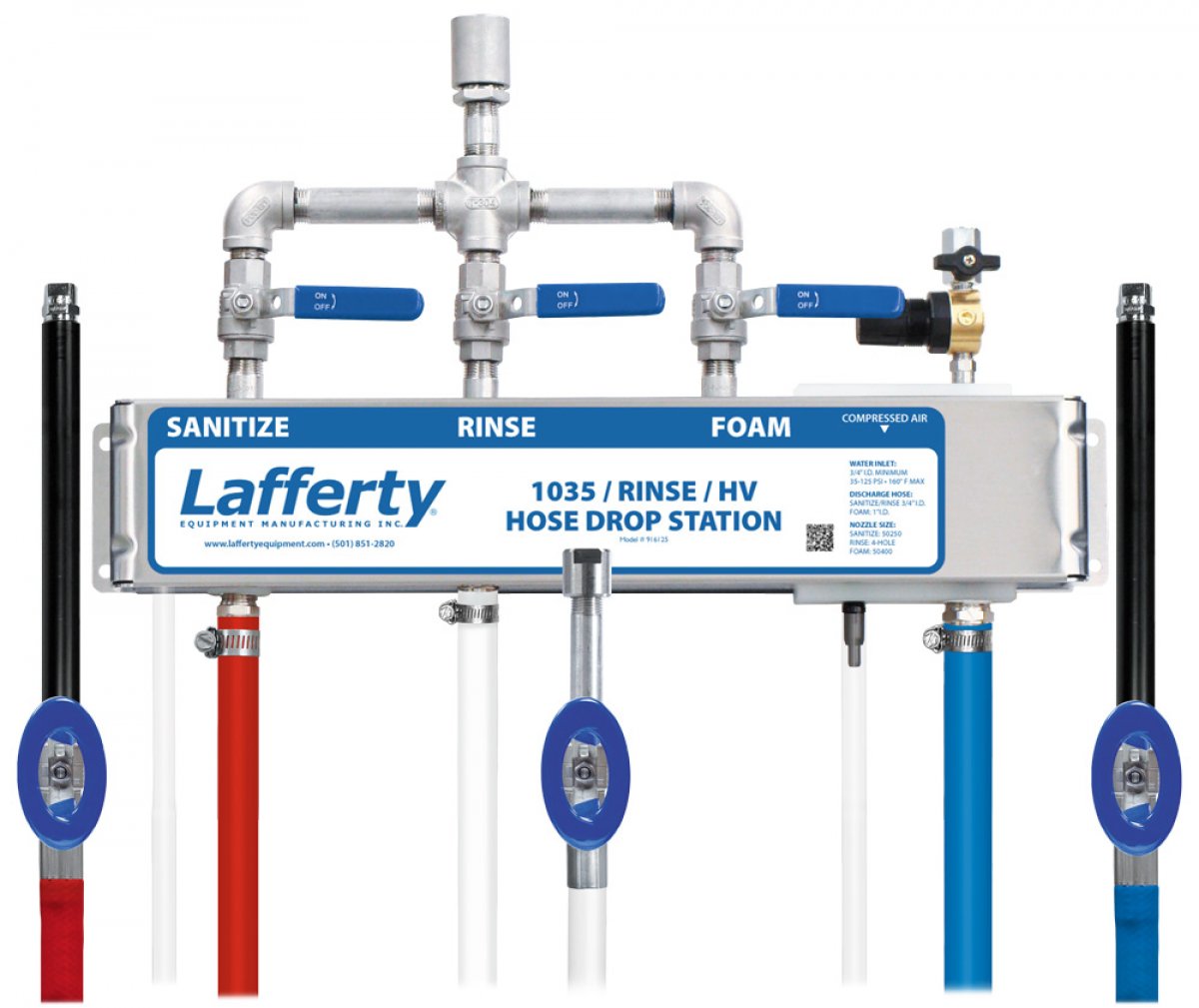 1035 Sanitize / Rinse / HV Foam Hose Drop Station Lafferty Equipment