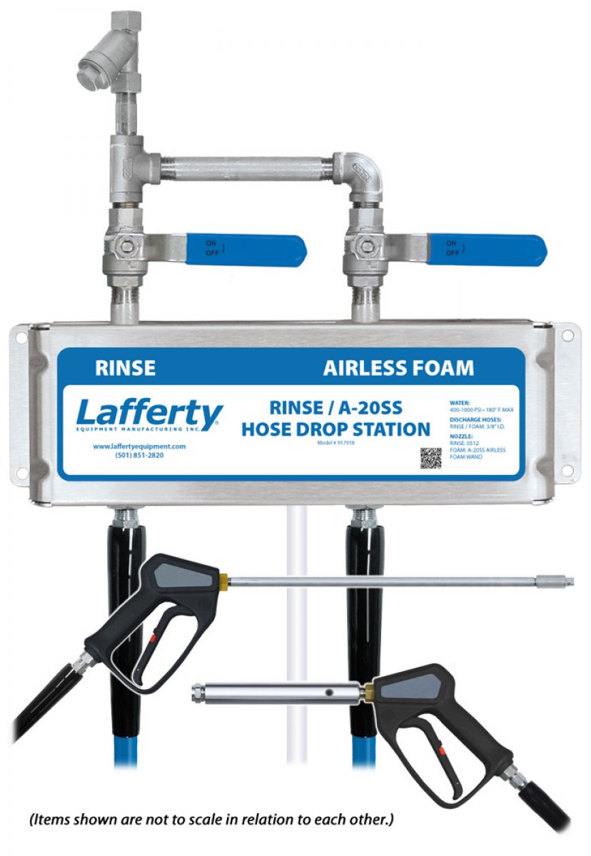 Rinse / A20SS Airless Foam Hose Drop Station Lafferty Equipment