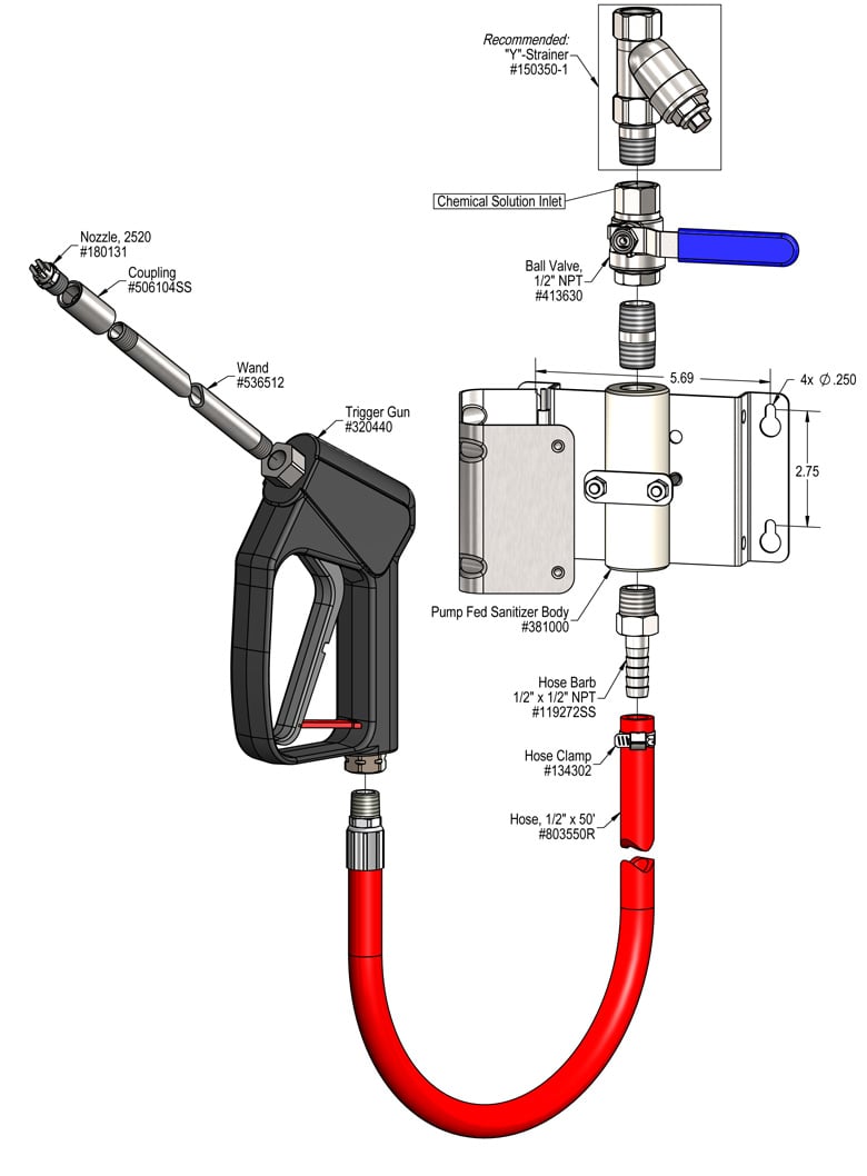 Pump Fed Sanitizer W/ SS Trigger Gun