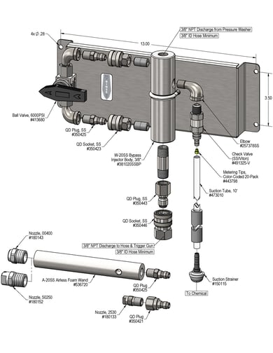 Model 20 SS Bypass Airless Foam/Spray System (NO HOSE)