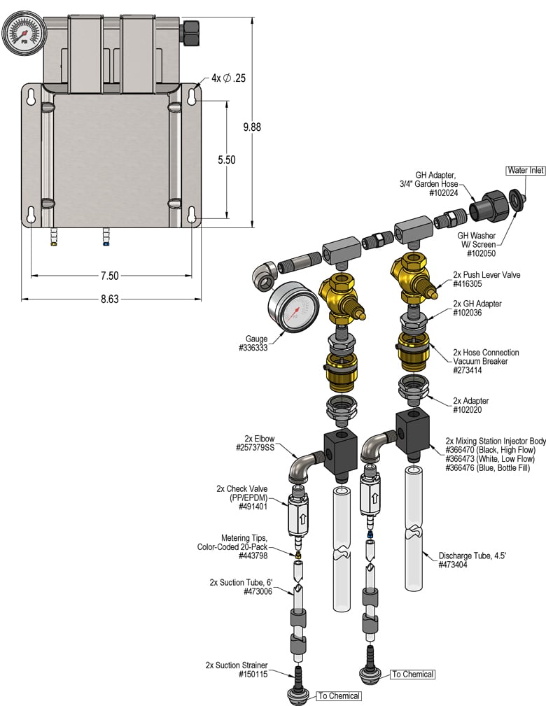 2-Way Push Lever Mixing Station