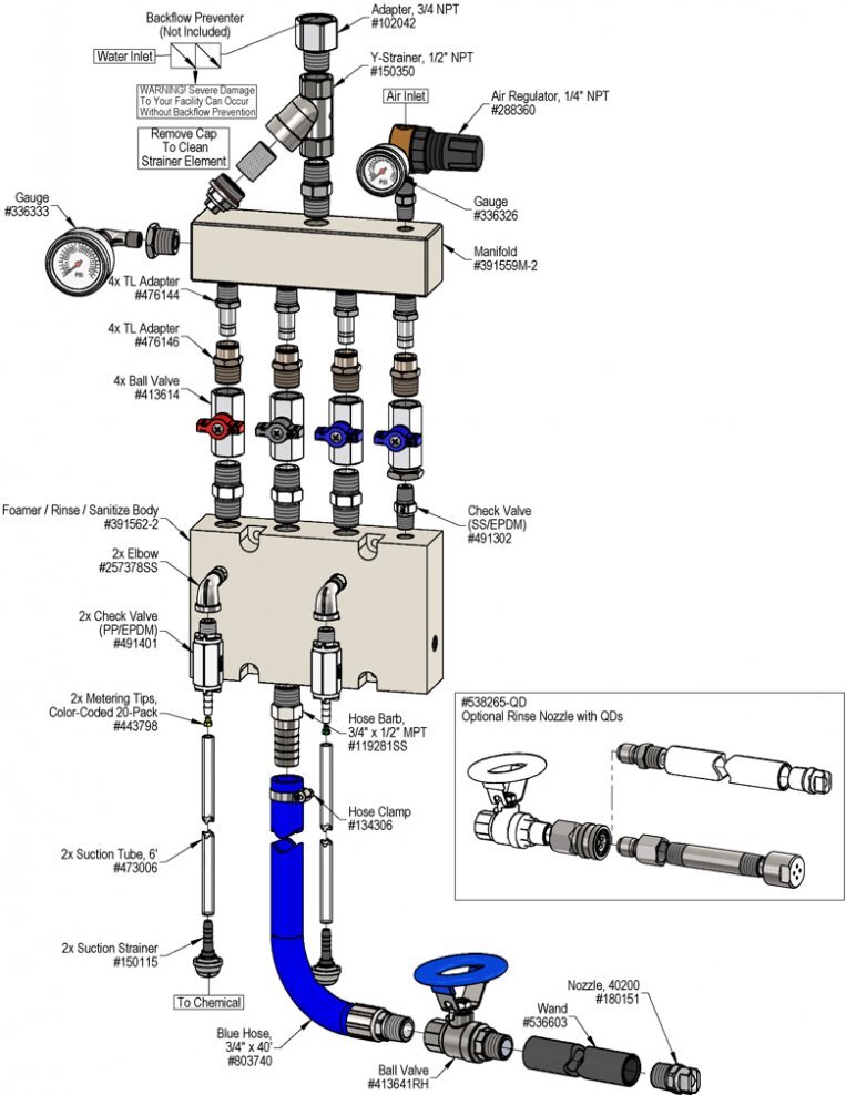 1-Hose Uni-Body 517 Sanitize / Rinse / LC Foam System