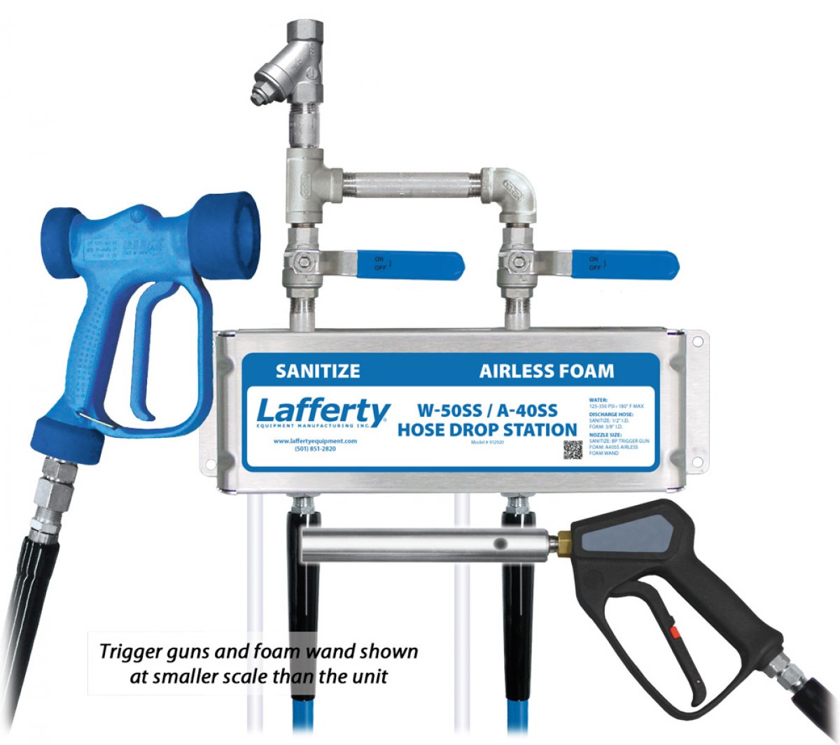 W50SS Sanitize / A40SS Airless Foam Hose Drop Station Lafferty