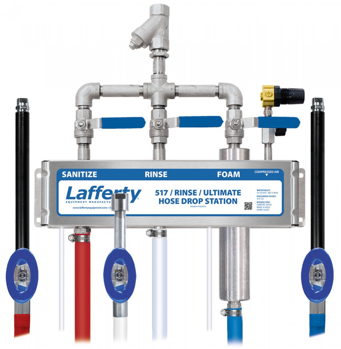 517 SS Sanitize / Rinse / Ultimate SS Foam Hose Drop Station Lafferty