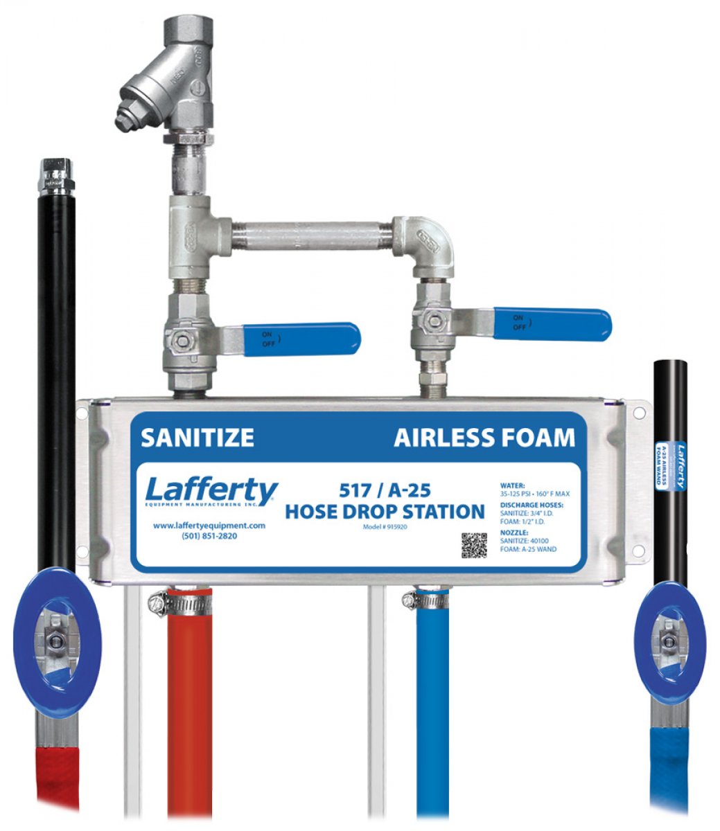 517 Sanitize / A25 Airless Foam Hose Drop Station Lafferty Equipment