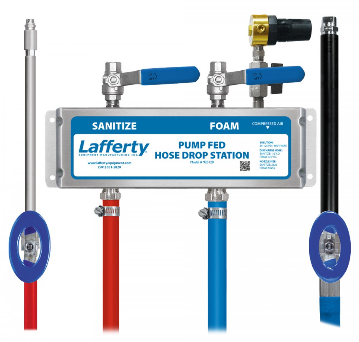 Pump Fed Sanitize / Foam Hose Drop Station Lafferty Equipment