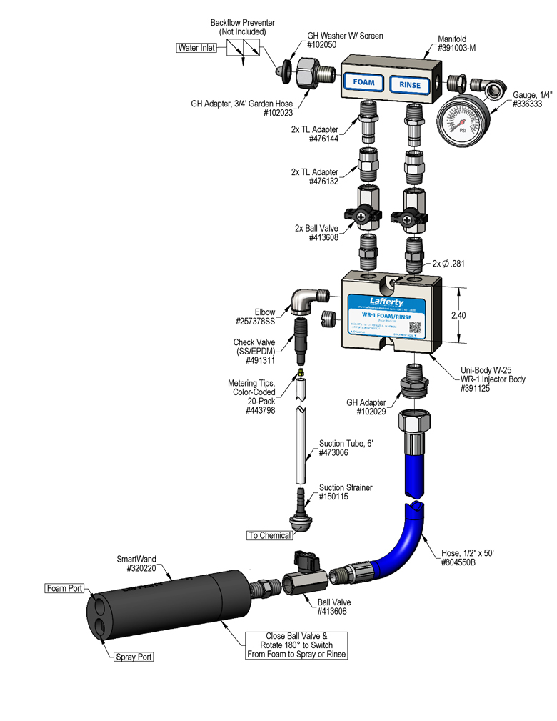 975125 - WR-1 Foam / Rinse W/ SmartWand | Lafferty Equipment