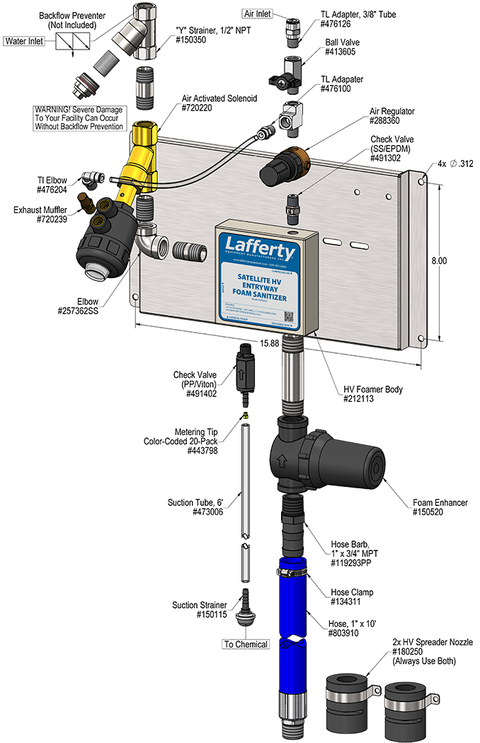 976652 - Satellite Entryway HV Foam Sanitizer | Lafferty Equipment