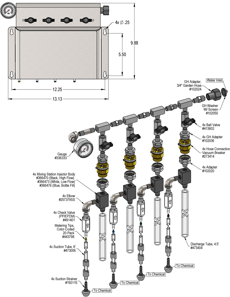 Weld Mount At-850 3.5"" Square Mixing Tip Pack Of 10 For At-2010, At