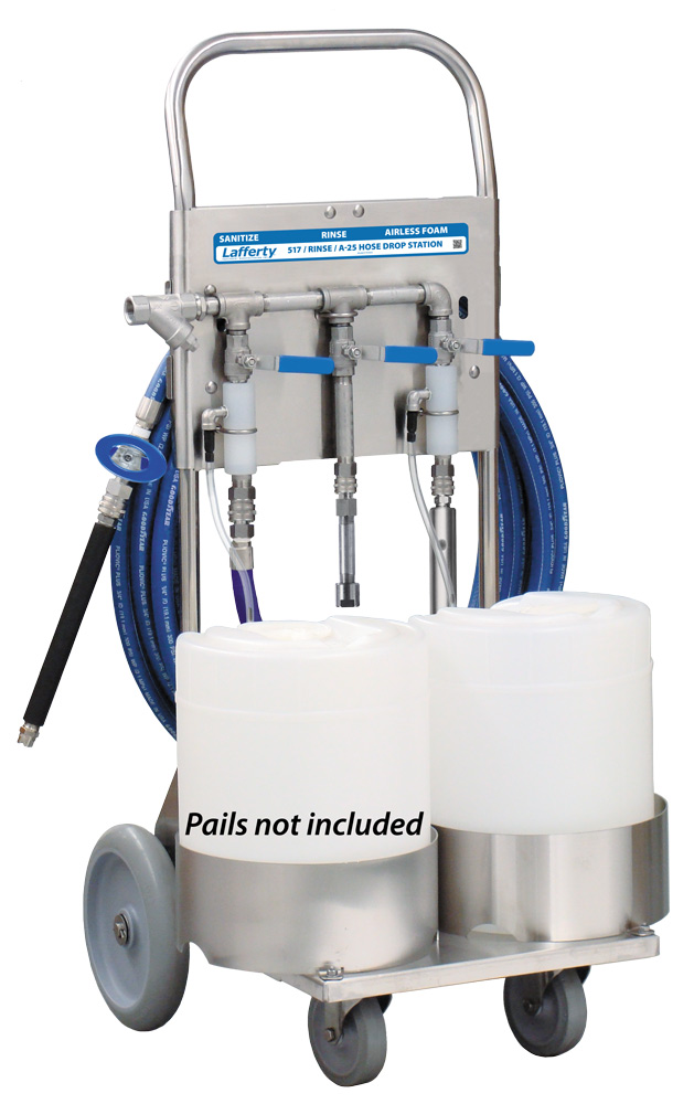 Portable 517 Sanitize / Rinse / A25 Airless Foam Hose Drop Station