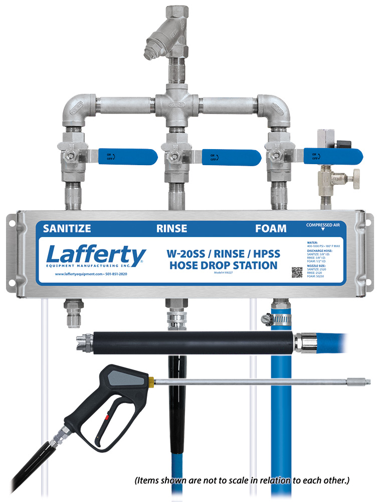 W20SS Sanitize / Rinse / HPSS Foam Hose Drop Station Lafferty
